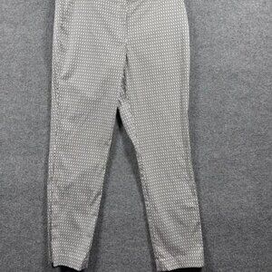 Pants Women Geometric Print White Black Straight Leg